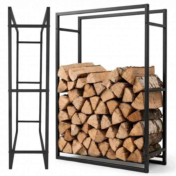 Stojan Na Krbové Dřevo Velký 100x80x25 CM Kovový Loft Odolný 150KG
