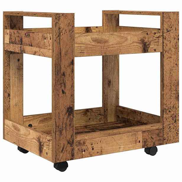 vidaXL Stůl na kolečkách Staré dřevo 60 x 45 x 60 cm Kompozitní dřevo