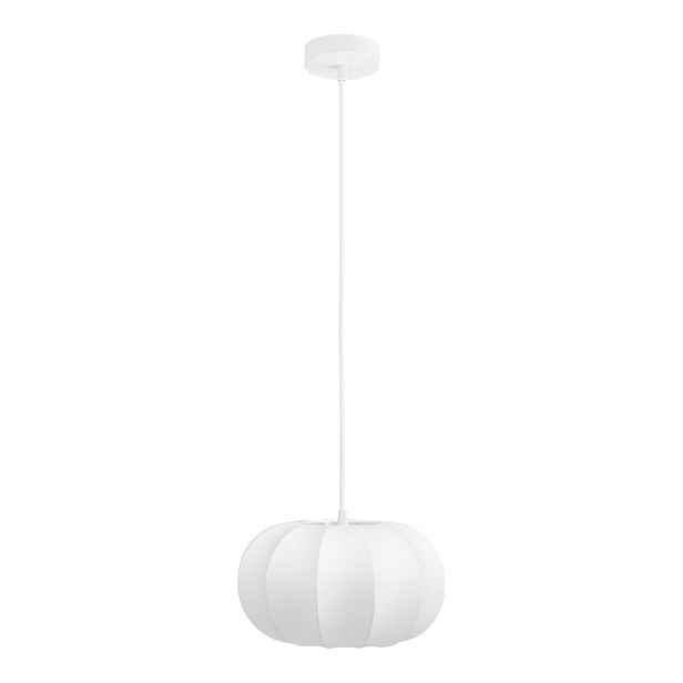 Bílé závěsné svítidlo s textilním stínidlem ø 28 cm Coventry – House Nordic
