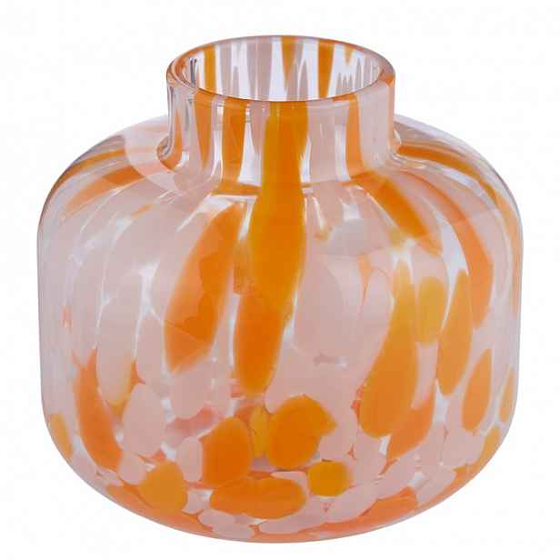 Butlers CONFETTI Váza skleněná 10 cm - růžová/oranžová