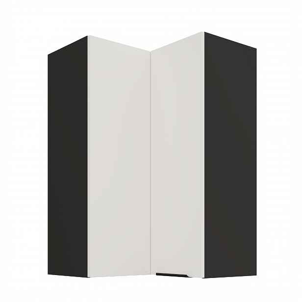 Horní rohová skříňka Aria 60x60 GN-90 2F (90°) Barva korpusu: Černá, Barva dvířek: WH - Crystal white AFM