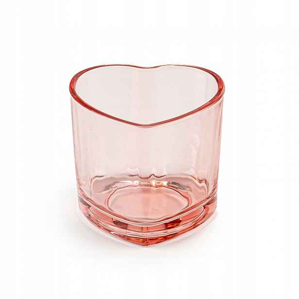 Nádoba Na Svíčky Sklo Na Svíčky Růžové Srdce 160 ml x 48 ks