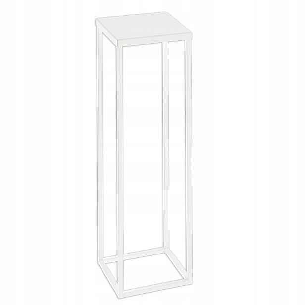 Stojan na květiny květináč kovový držák na květináč Erba 235x235x900 bílý 15888