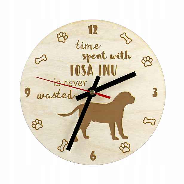Tosa Inu gravírovaný časovač se psem, průměr 30 cm, jméno psa
