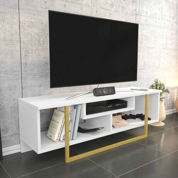 TV stolek Asal 120 - Gold, White