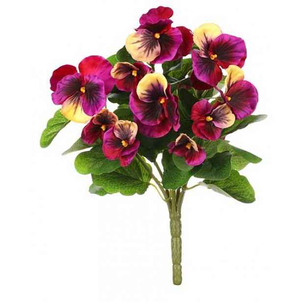 Umělá květina Maceška 30 cm, purpurová