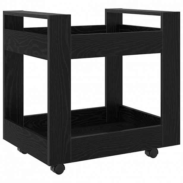 vidaXL Stůl na kolečkách Černý dub 60 x 45 x 60 cm Kompozitní dřevo