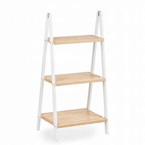 Regál Bamboo Glow, 40 x 30 x 81,5 cm, bílý