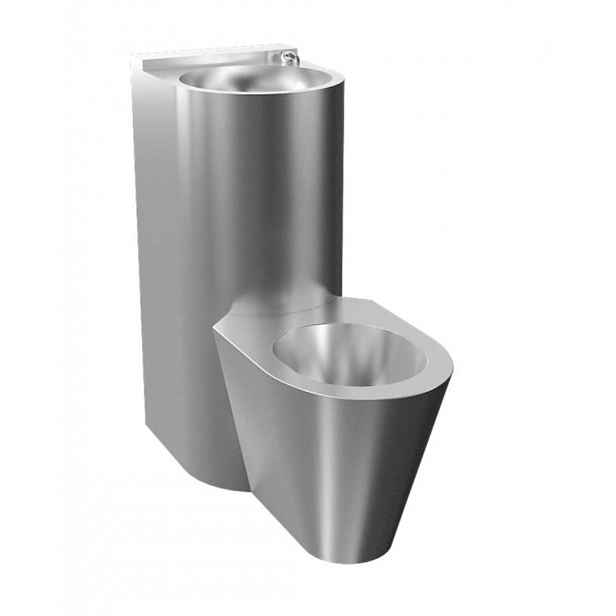 Sanela - WC set s umyvadlem, servisní otvor, antivandal, nerez mat SLWN 38P