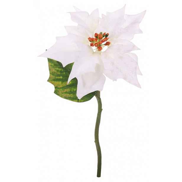 Umělá květina Vánoční hvězda 30 cm, bílá