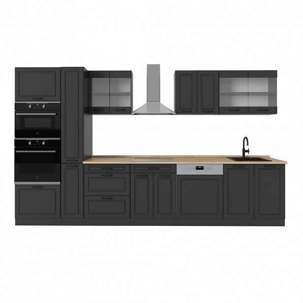 Vicco KOMPLETNÍ KUCHYNĚ R-Line Antracitový venkovský dům/antracit 350 cm , PD Dub