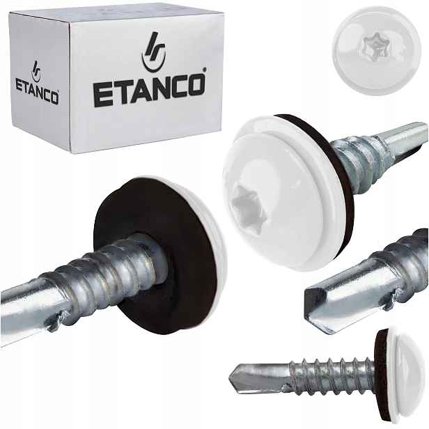 Šrouby do kovu Torx 5 mm 5,5x25 mm Ral 9010 250 ks Etanco GT5 Ph Z14