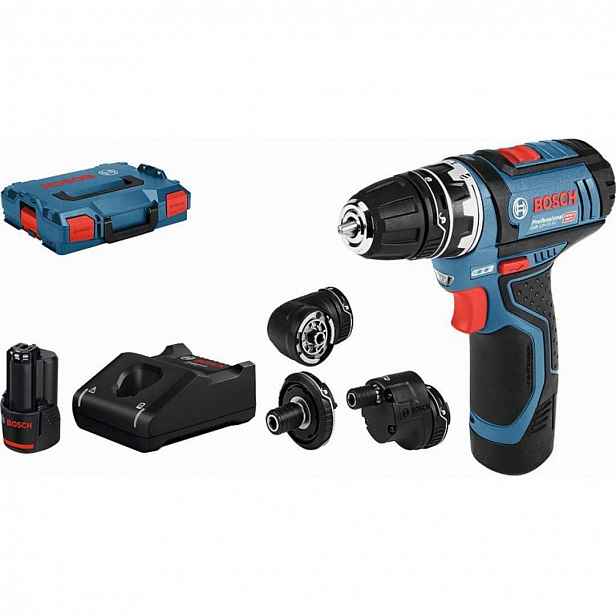 Bosch - 12V AKU vrtací šroubovák s příslušenstvím, 2x aku 2,0 Ah Li-Ion, nabíječka 06019F6000