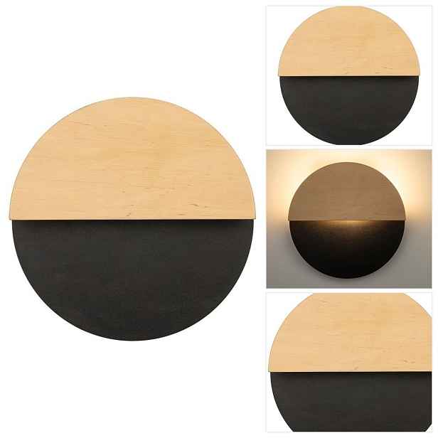Hnědá nástěnná lampa Luna s teplým světlem v chodbě Sigma Lighting