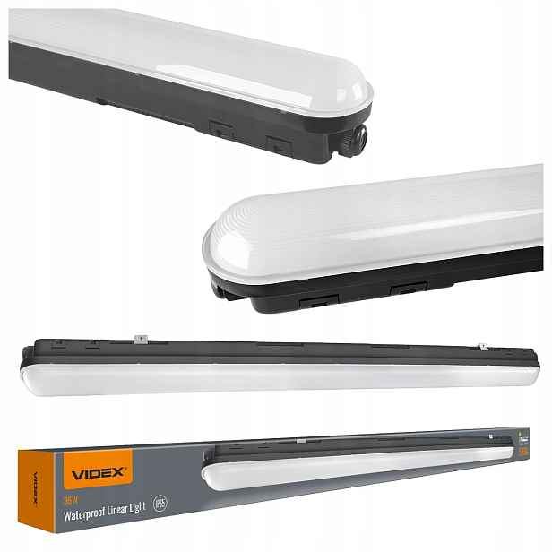 Led Lineární Lampa IP65 Videx BNWL05 36W 1.2М 5000K 5760LM Černá Výkonná