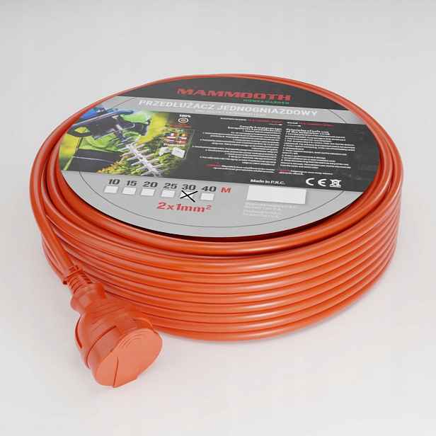 Prodlužovací Kabel Mammoth 30 m 1 ks zásuvek oranžový
