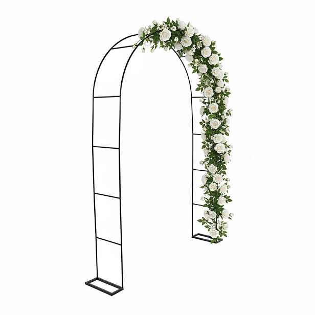 Relaxdays OBLOUK Černý kov se stojanem 240 cm