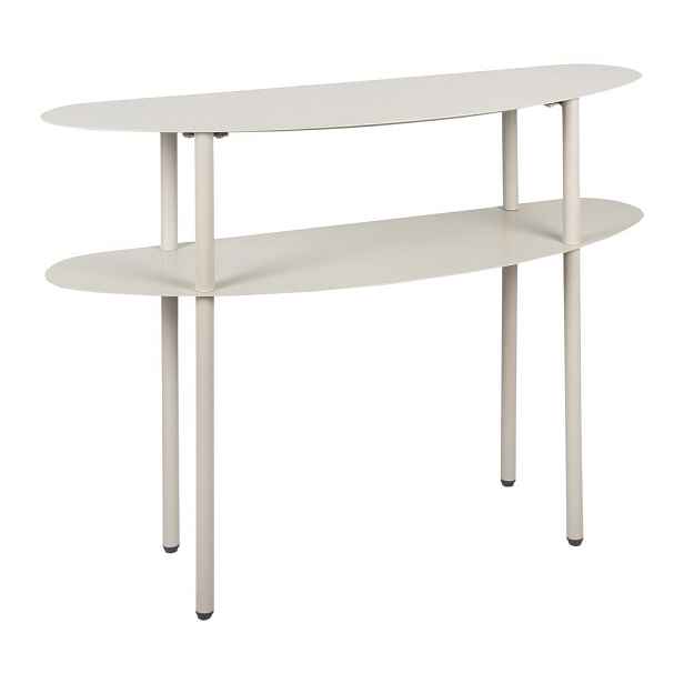 Šedý kovový konzolový stolek 28x90 cm Riqueza – Leitmotiv