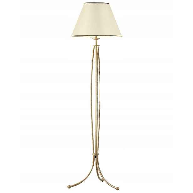 Stojací lampa Laura Patina Béžová Abazur 1xE27 163 cm Podlahová lampa Dům