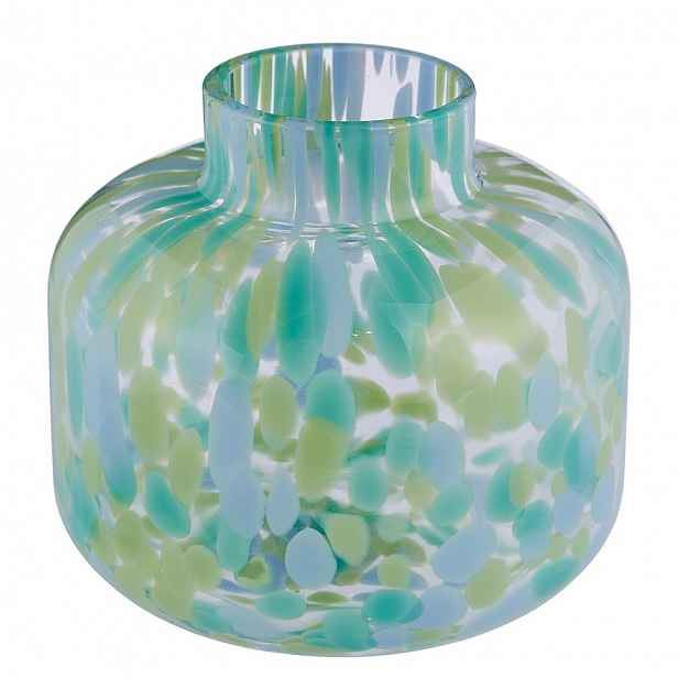 Butlers CONFETTI Váza skleněná 10 cm - modrá/zelená