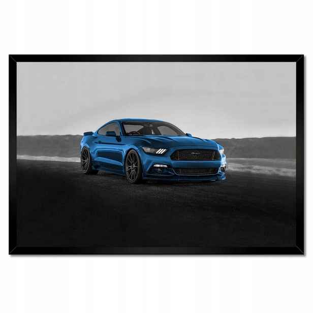 Plakáty v rámu 60x40 Modrý Ford Mustang