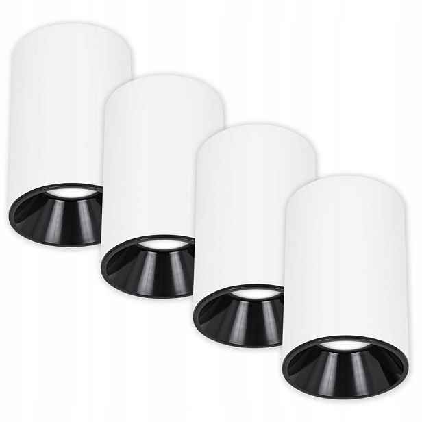 4x Halogenová stropní lampa GU10 bílá černá Led Spot Lampa