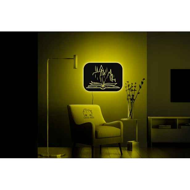 Dřevěný obraz Noční Lampa Led Nástěnná Dekorace