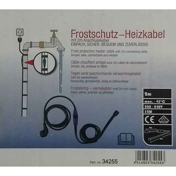 Topný kabel 2m s termostatem