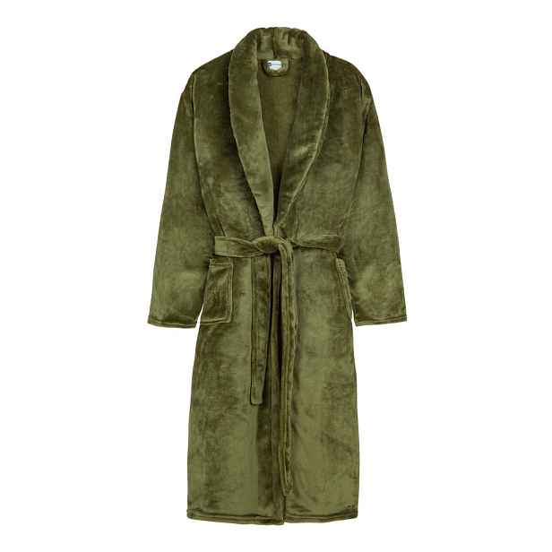 Zelený župan z mikroplyše velikost XL/XXL Polyvelvet – Good Morning