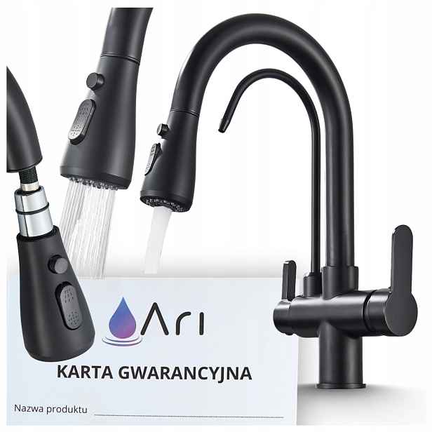 Kuchyňská stojánková baterie Ari Nordic černá, šedá