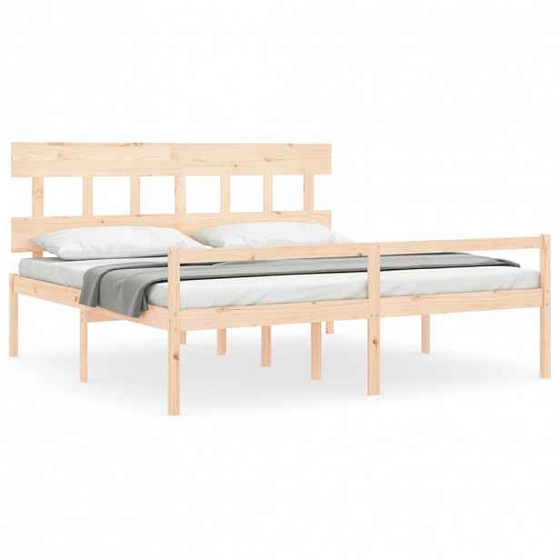 vidaXL Postel s čelem pro seniory 200x200 cm masivní dřevo