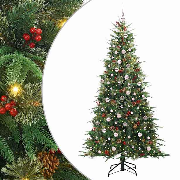 vidaXL Umělý Skládací Vánoční Strom s stojanem Zelená 240 cm PE a PVC