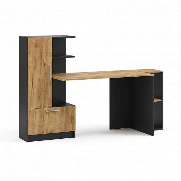 Vicco PSACÍ STŮL Tomy, Antracit/Zlatý mocný dub, 150 x 59 cm Sada 2 kusů