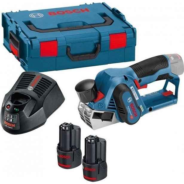 Bosch - 12V AKU hoblík 56 mm, 2x aku 3,0 Ah Li-Ion, nabíječka 06015A7001