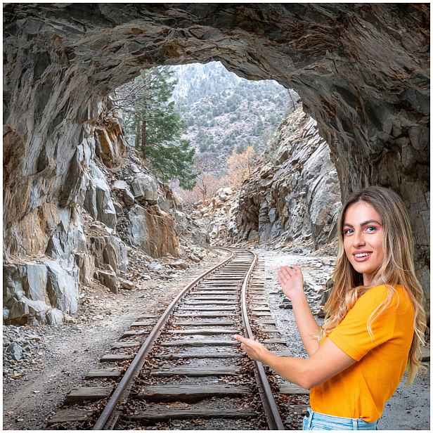 Fototapeta 3D Tunel Chodba Jeskyně Kamenolom 588x260 TUN37W
