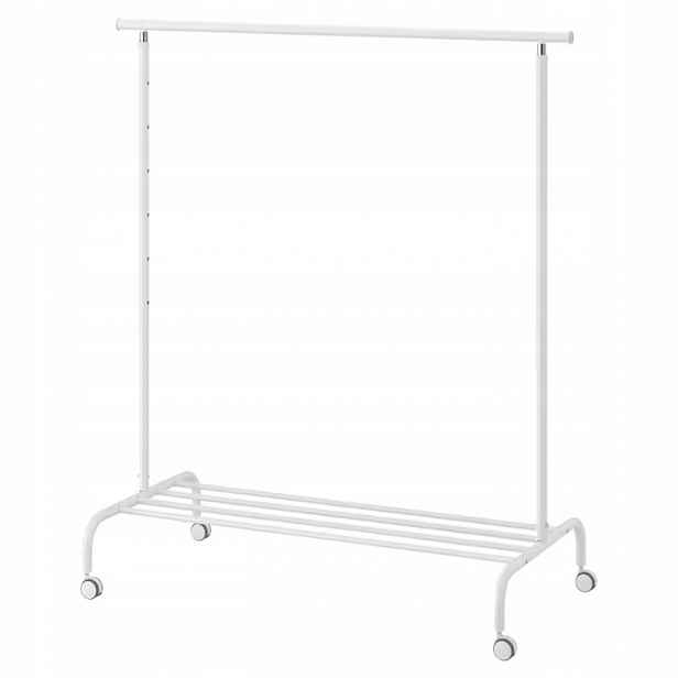 Ikea věšák na oblečení Rigga bílý na kolečkách