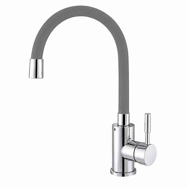 MIXXUS SUS-011 CHROME REFL.GRAY stojánková dřezová baterie, flexibilní ramínko, šedá/chrom