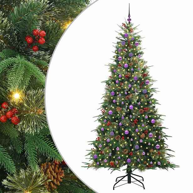 vidaXL Umělý Skládací Vánoční Strom s stojanem Zelená 240 cm PE a PVC