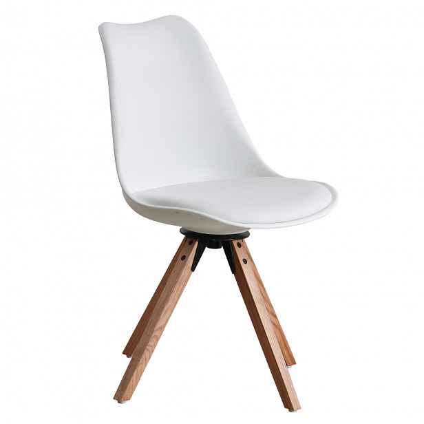 Jídelní židle ETOSA ekokůže / plast / dřevo buk Tempo Kondela Bílá