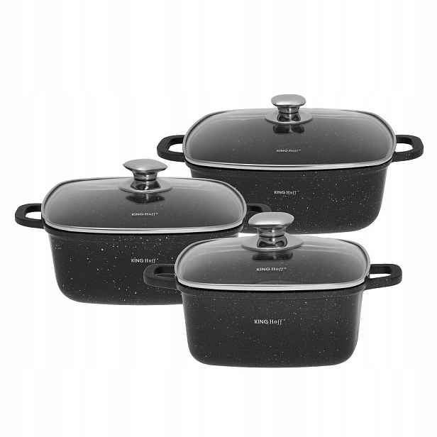 Sada hrnců 2,8l, 4,4l, 6,5l mramorový povrch, KH-1607 Kinghoff