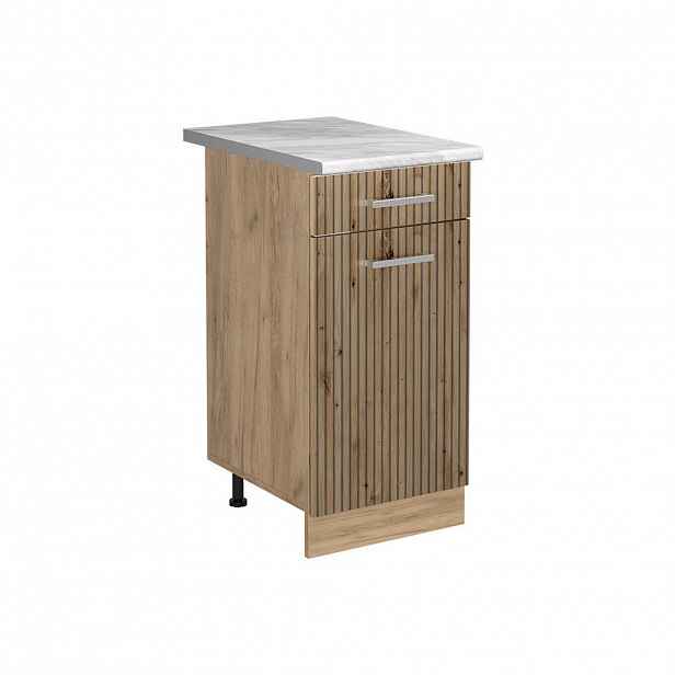 Vicco SPODNÍ SKŘÍŇKA KUCHYŇSKÉ LINKY R-Line, Řemeslný dub/Zlatý mocný dub, 40 cm pracovná doska Mramor