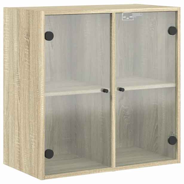 vidaXL Nástěnná skříňka se skleněnými dvířky dub sonoma 68x37x68,5 cm