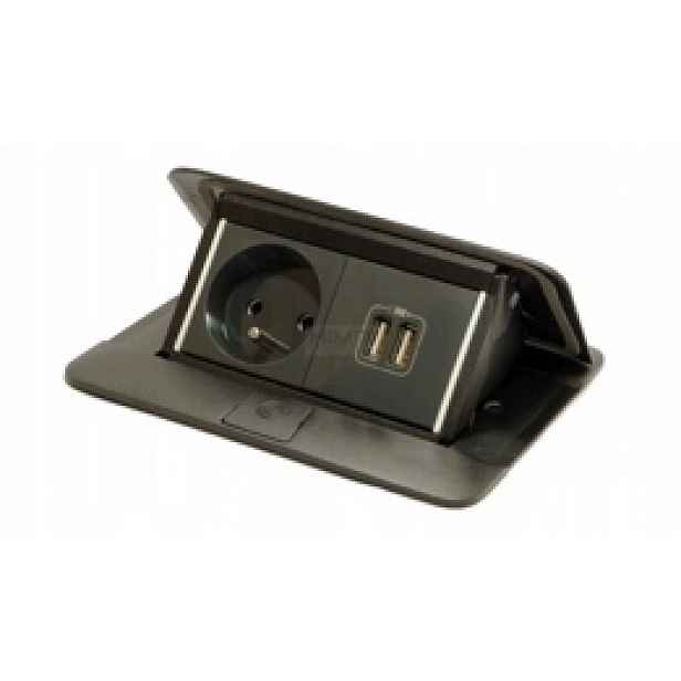 Zásuvka pro pracovní desky Černá 2xUSB/2P Z Legrand 654002