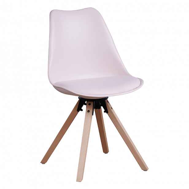 Jídelní židle ETOSA ekokůže / plast / dřevo Tempo Kondela Světle růžová