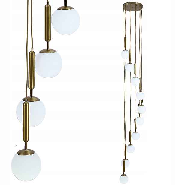 Závěsná Stropní Lampa Lustr Kule zlatá Moderní glamour