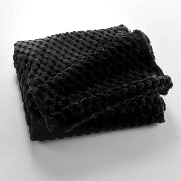 Černá deka z mikroflanelu 125x150 cm Mini Frosty – douceur d'intérieur