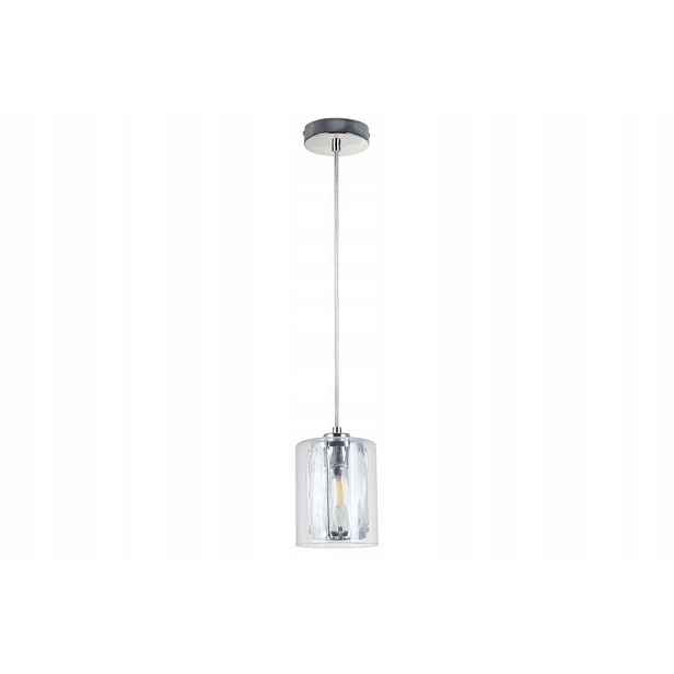Dekorativní závěsná lampa chromovaná, dvojité skleněné stínítko 12 cm Reality