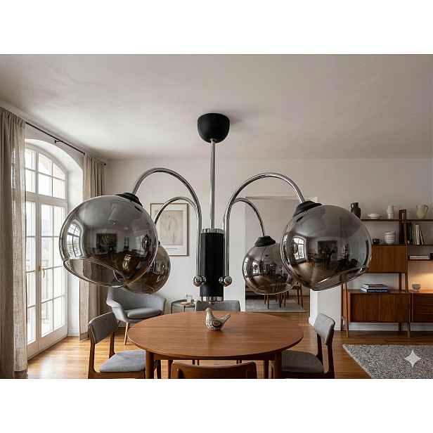 Euro-Lamp Stropní Svítidlo Alva 4 Černá Chromové stínítko 4X60W Výrobce