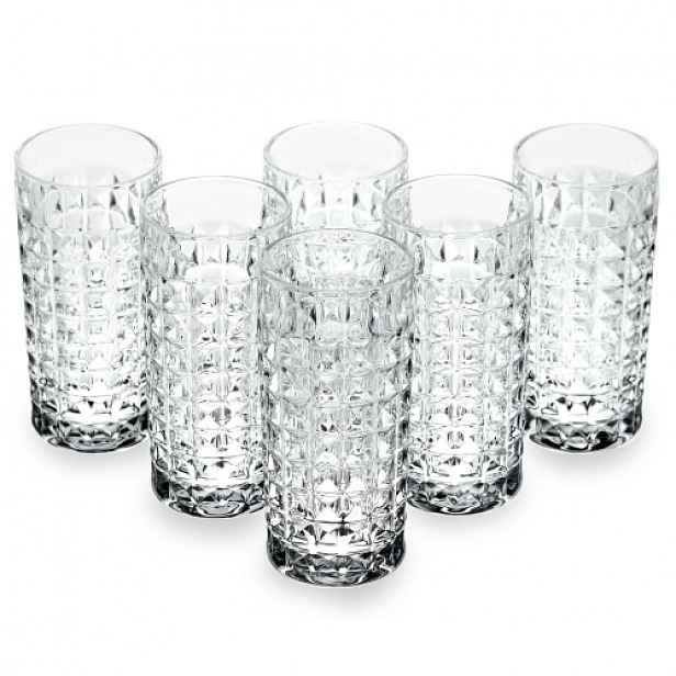Křišťálové Sklenice s dlouhým nápojem na džus a vodu Bohemia Diamond 260 ml