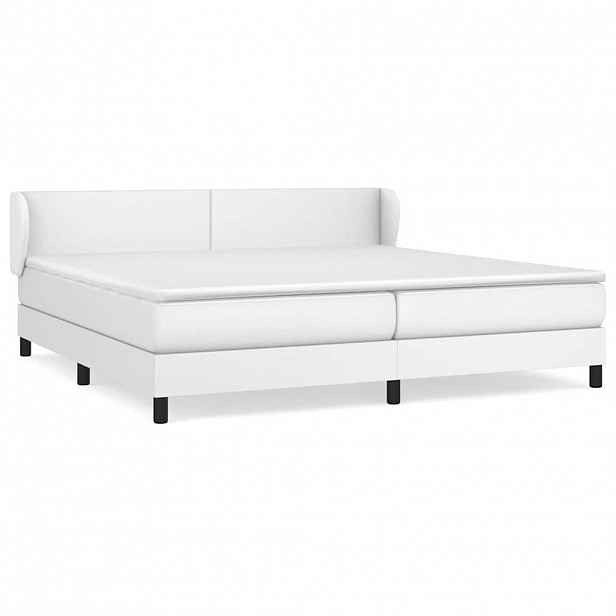 vidaXL Box spring postel s matrací bílá 200x200 cm umělá kůže